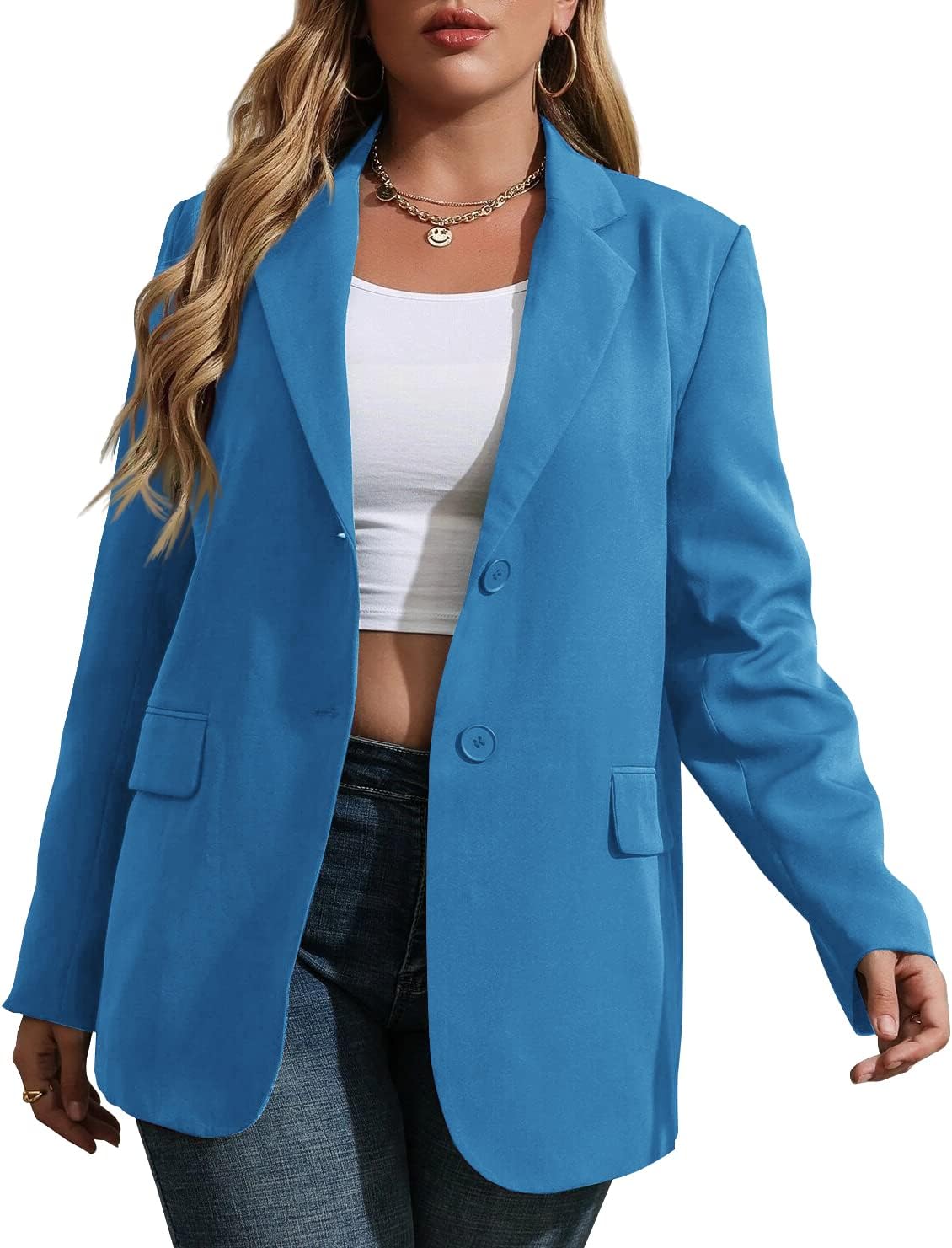 Womens Plus Size Casual Blazer Jackets for Work and Leisure