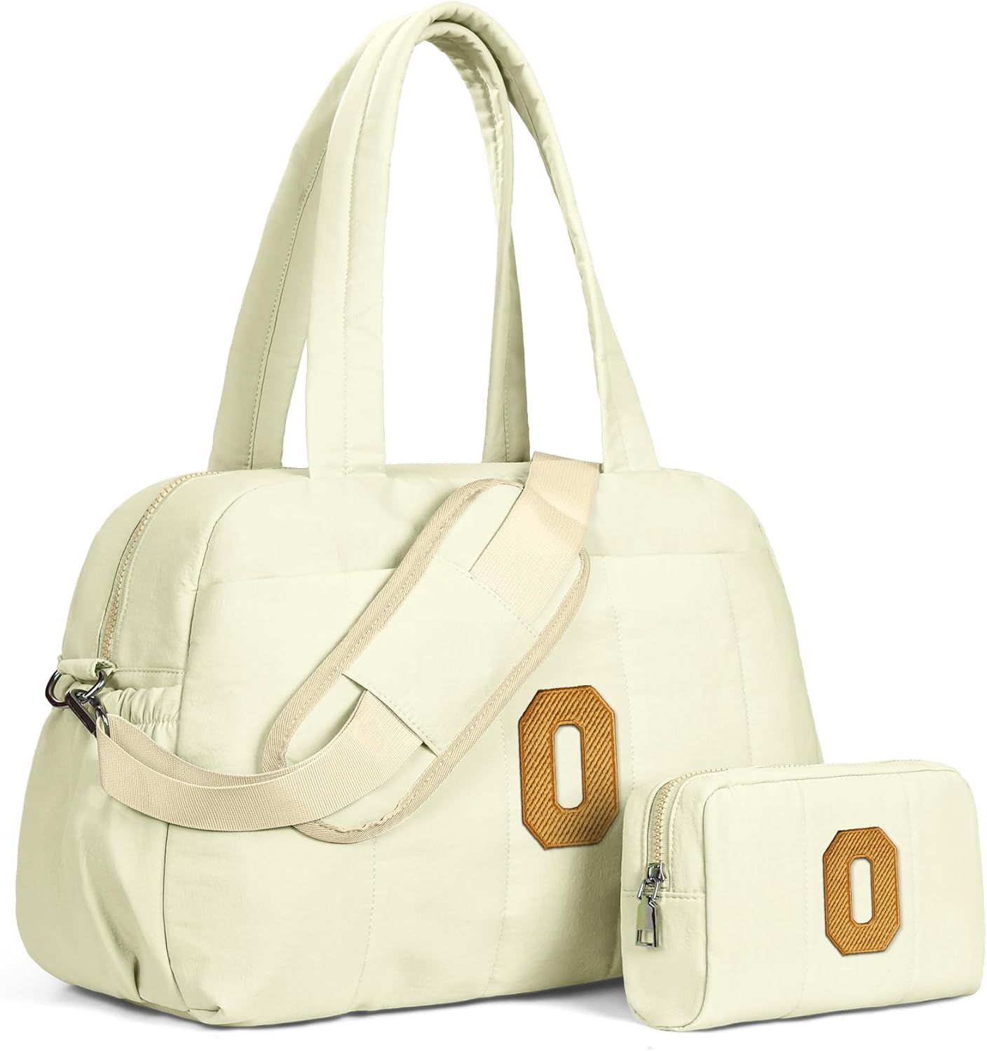Initial Overnight Bag for Travel with Wet Pocket and Makeup Pouch