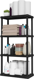 IRIS USA 4-Shelf Light Duty Plastic Storage Shelves - Compact, Sturdy