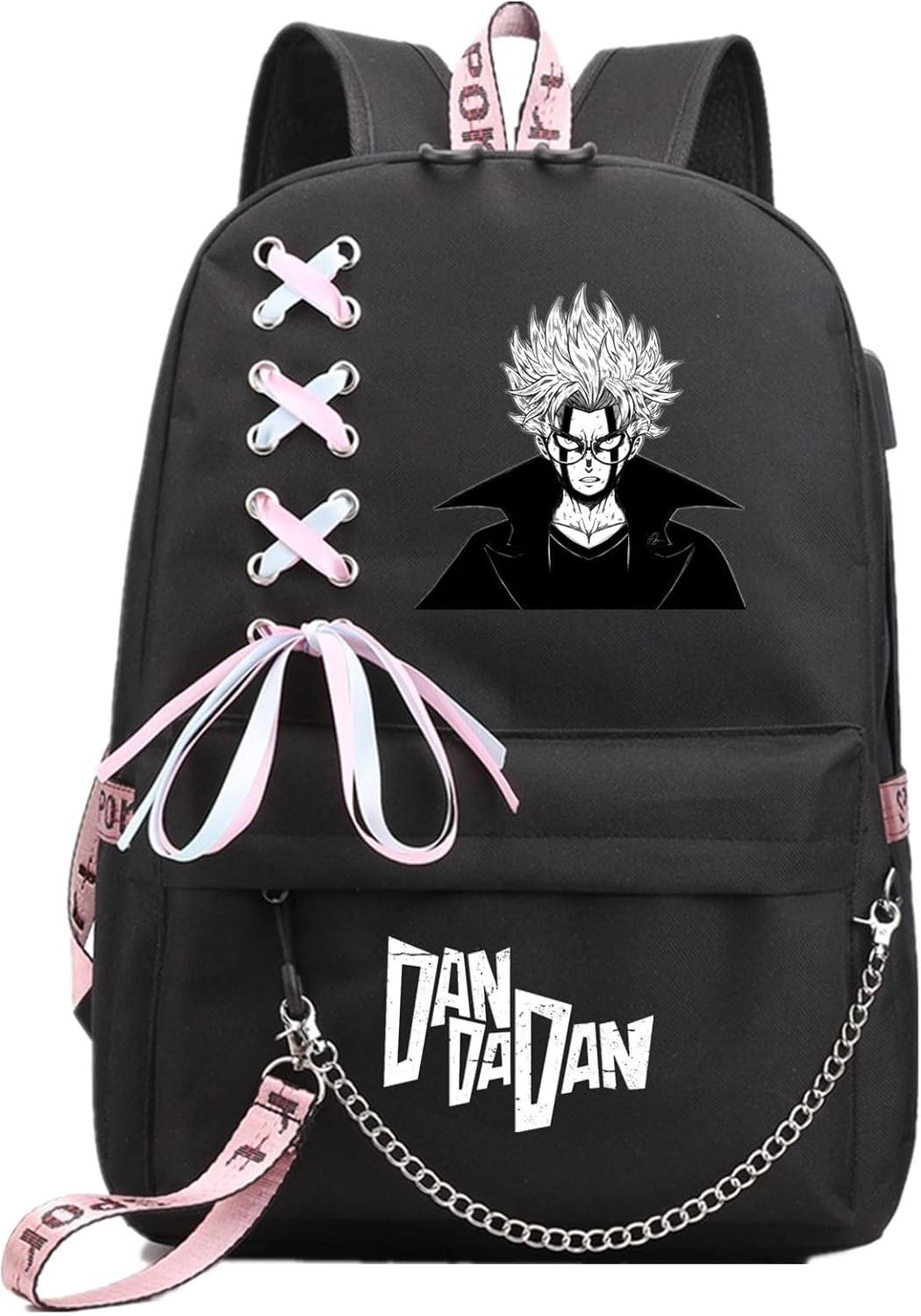 Anime DanDaDan Backpack Daypack with USB Port and Headphone Jack