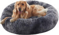 36 in Donut Dog Bed for Large Dogs - Calming Fluffy Round Bed