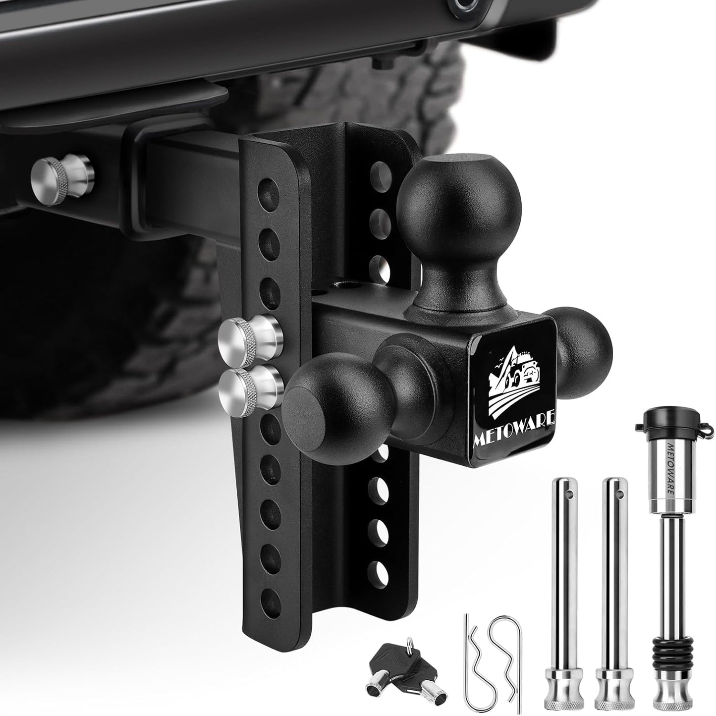 METOWARE Trailer Hitch with 8-Inch Drop for Versatile Towing