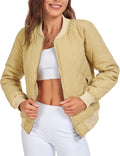 Women's Quilted Lightweight Bomber Jacket - Casual Warmth for Layering