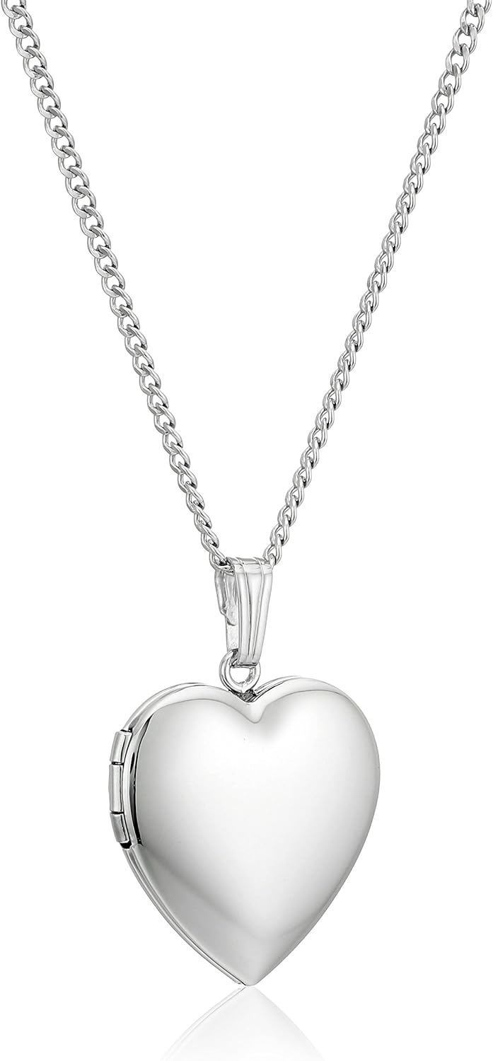 Sterling Silver Heart Locket Pendant Necklace for Treasured Memories