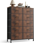 Sweetcrispy 10 Drawer Fabric Dresser Storage Tower - Compact Massive