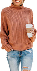 Dokotoo Womens Turtleneck Balloon Sleeve Sweater - Cozy Layering