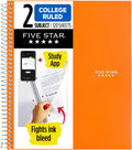 Five Star Spiral Notebook 2 Subject College Ruled - Lasts All Year