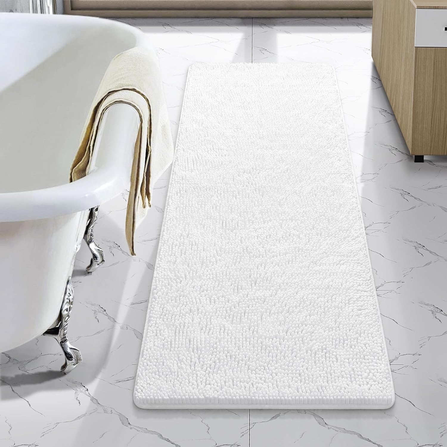 LOCHAS Luxury Bathroom Rug Shaggy Bath Mat for Comfort and Style