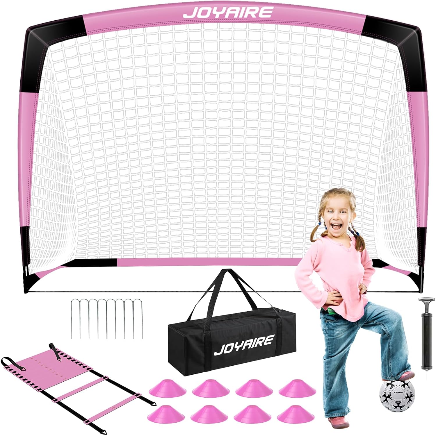 Kids Soccer Goals for Backyard Set - Portable Soccer Net Kit