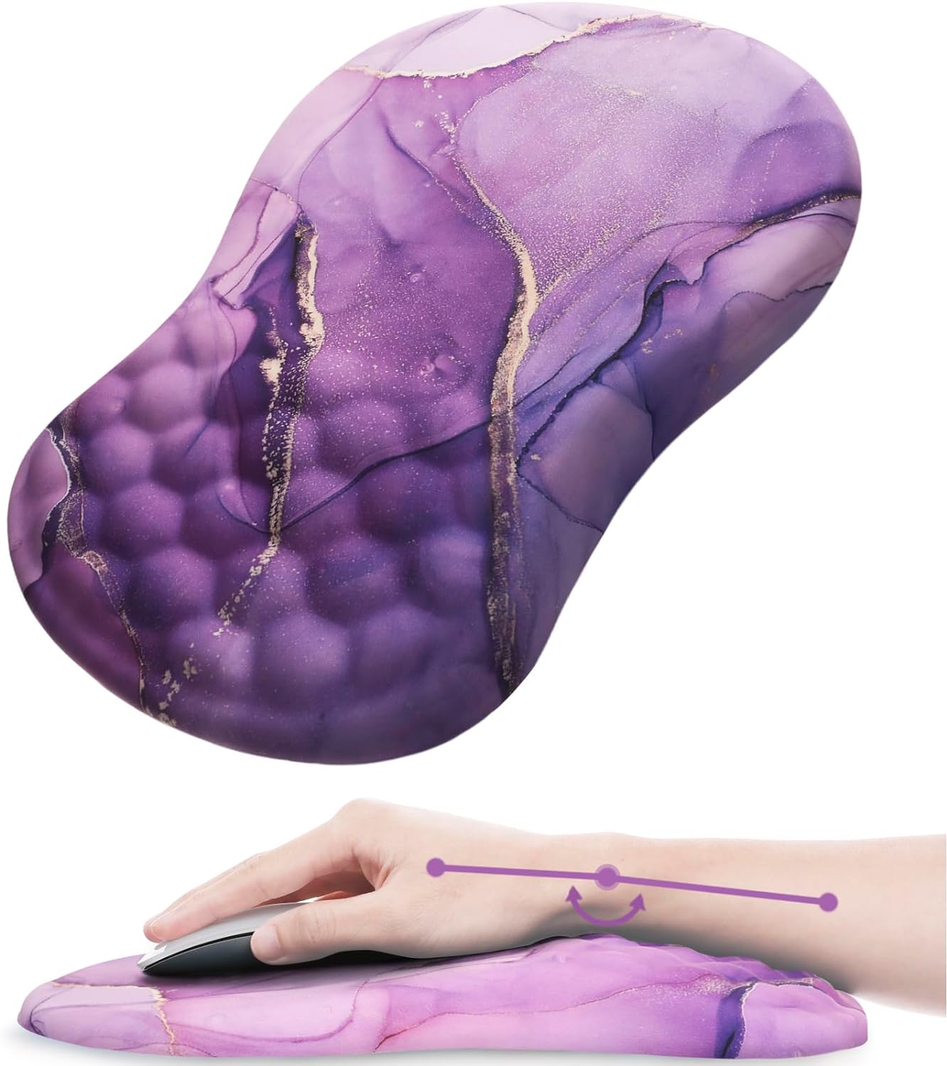 Laokiiy Purple Wrist Support Mouse Pad - Comfort & Relief