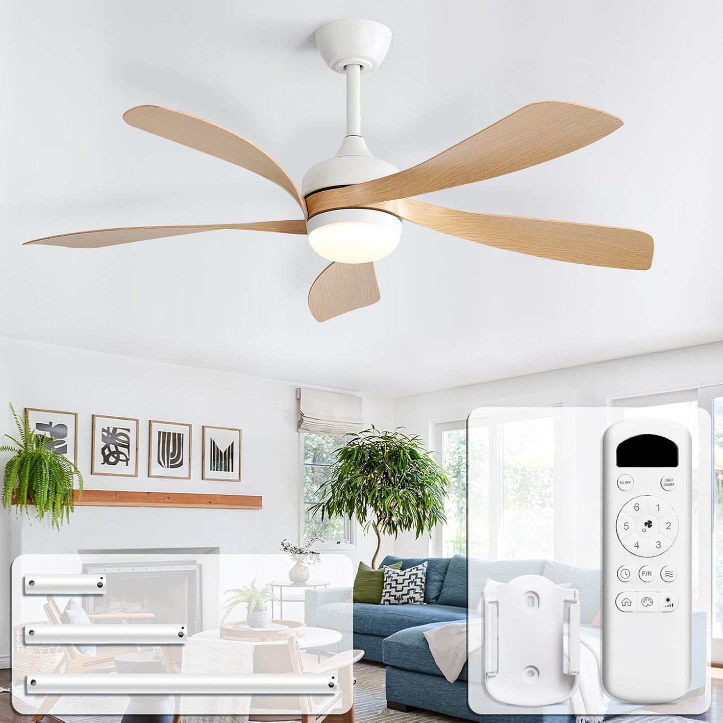 52 Inch Ceiling Fans with Lights for Modern Living Spaces