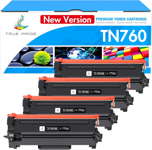 4-Pack Black Toner for Brother Printer: High Yield Compatibility