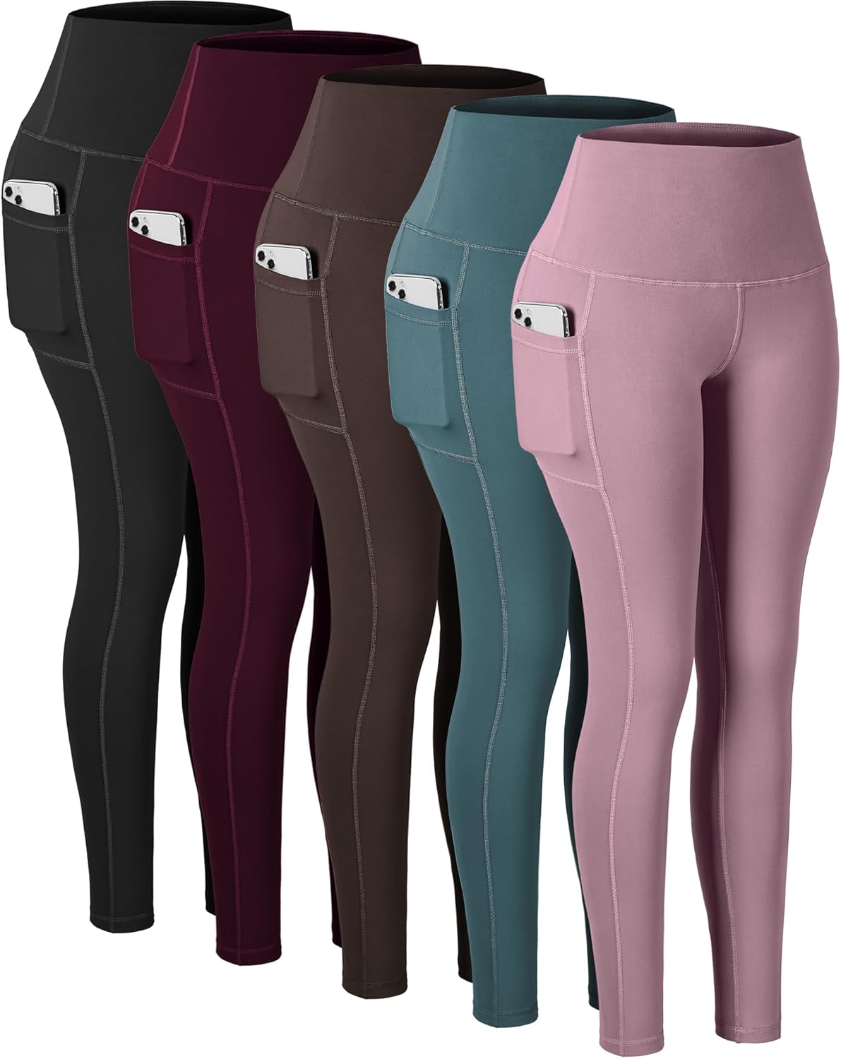 High Waisted Tummy Control Leggings with Pockets for Women