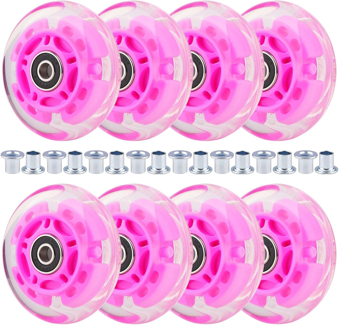 8pcs Inline Skate Wheels with LED Lights for Kids and Youth