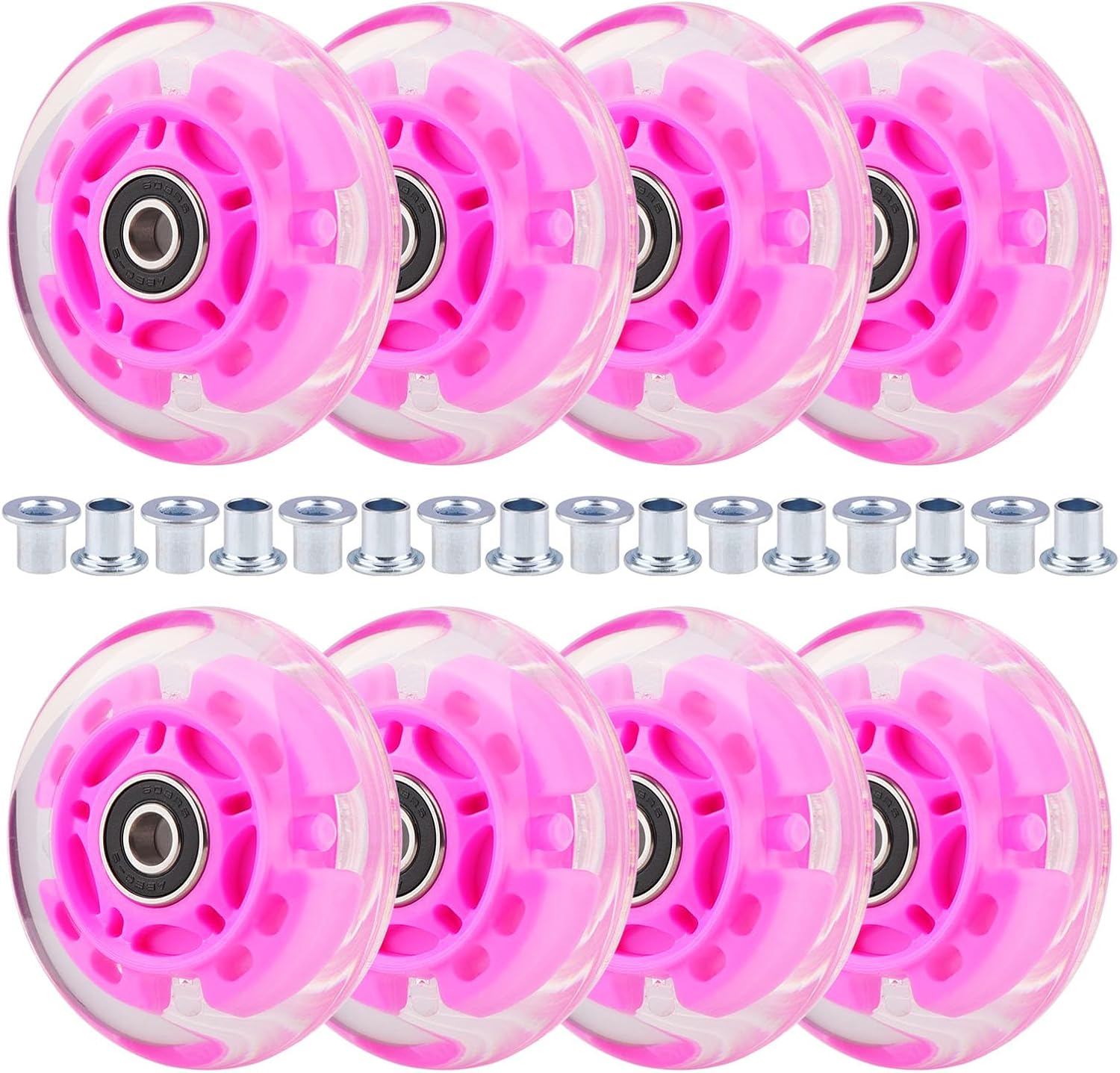 8pcs Inline Skate Wheels with LED Lights for Kids and Youth
