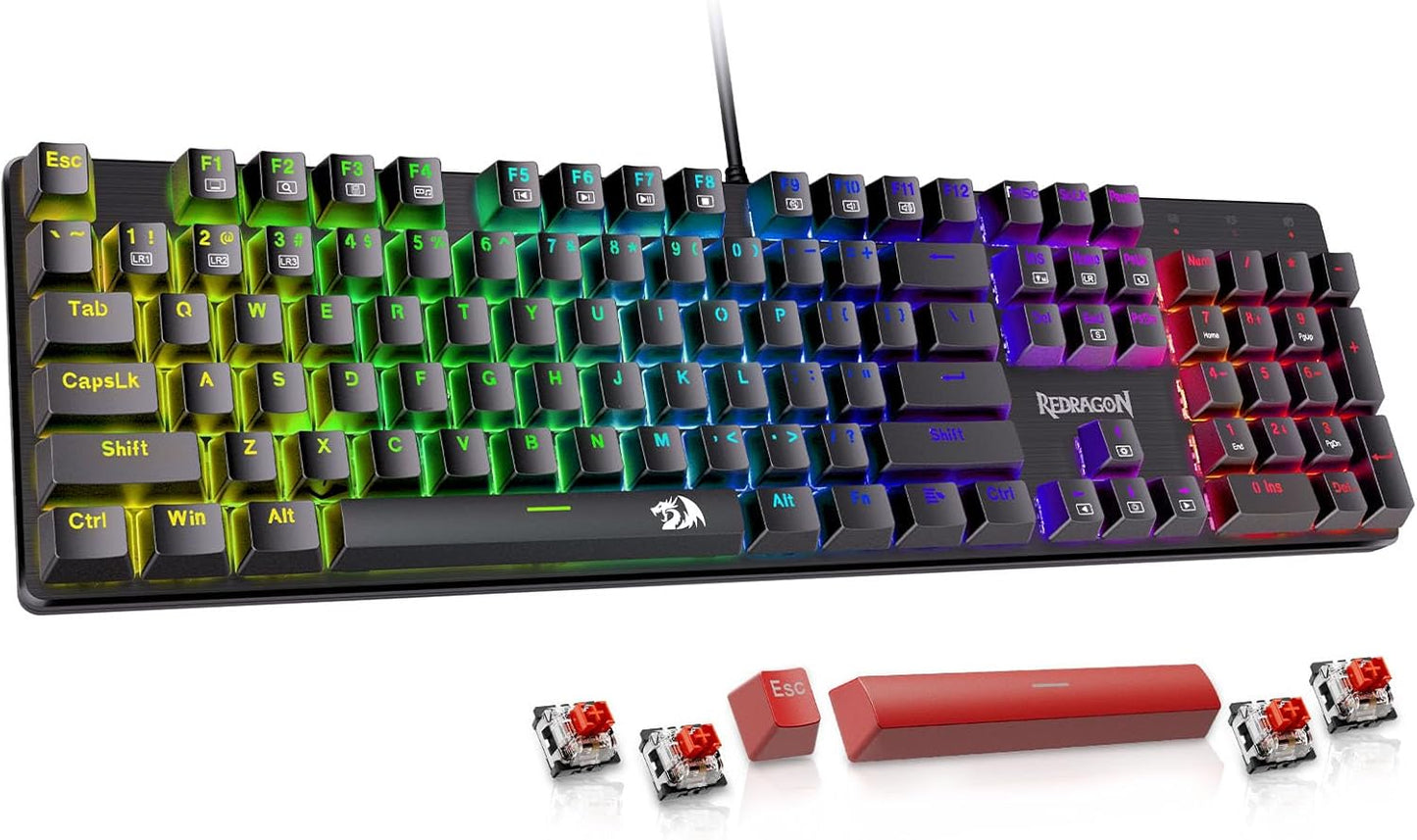 Redragon Hot-Swappable Gaming Keyboard - Illuminate Your Gameplay