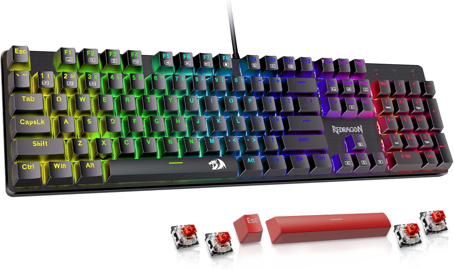 Redragon Hot-Swappable Gaming Keyboard - Illuminate Your Gameplay