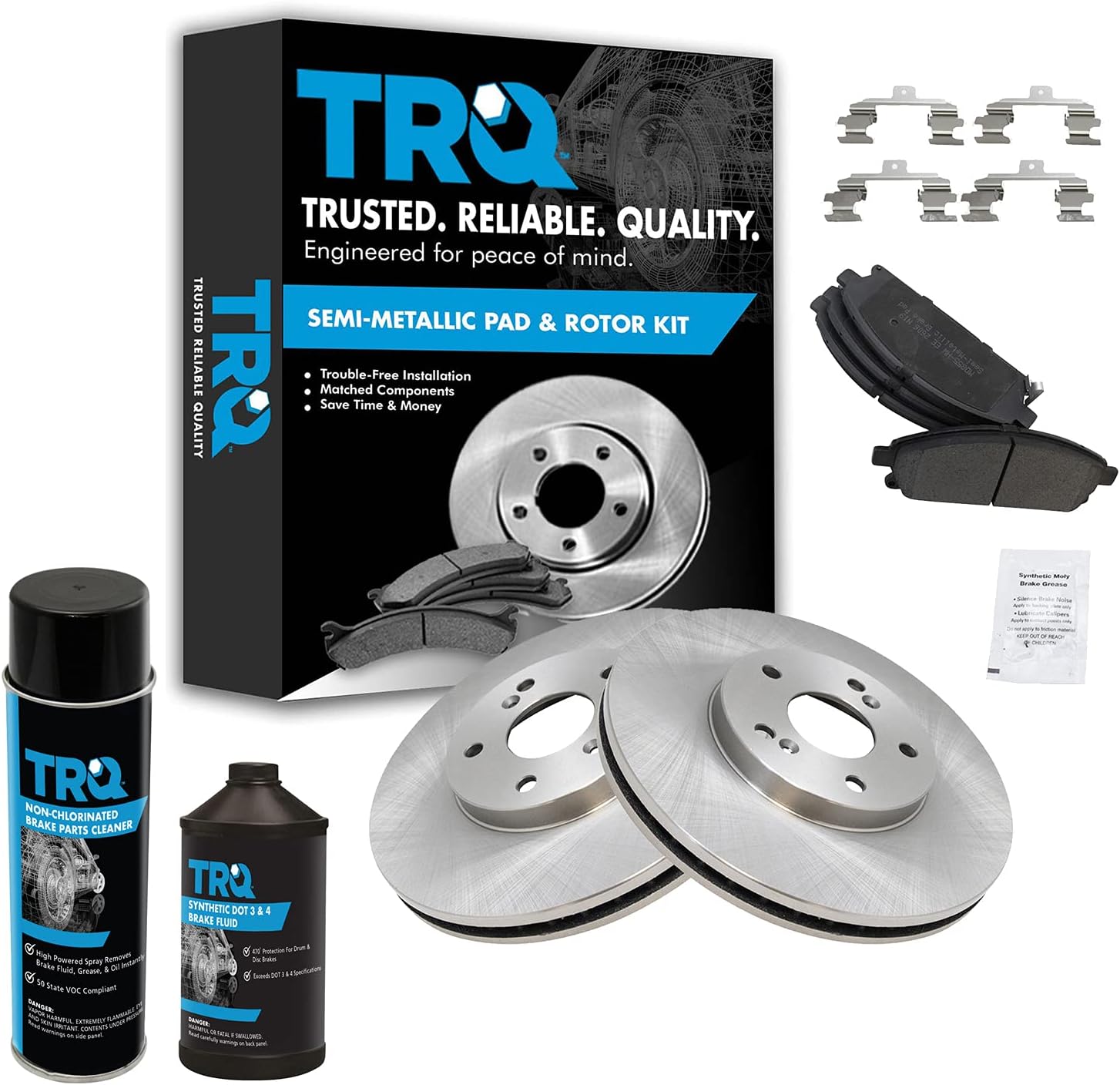TRQ Front Brake Pad & Rotor Kit for 2003-2006 Acura MDX