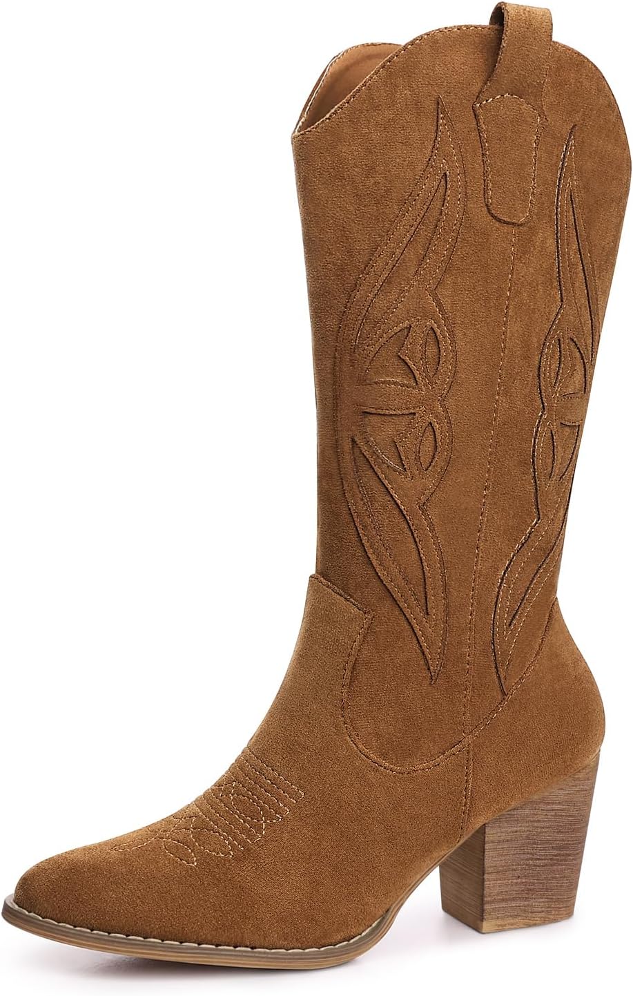 SHIBEVER Cowboy Boots for Women: Stylish Mid Calf Booties
