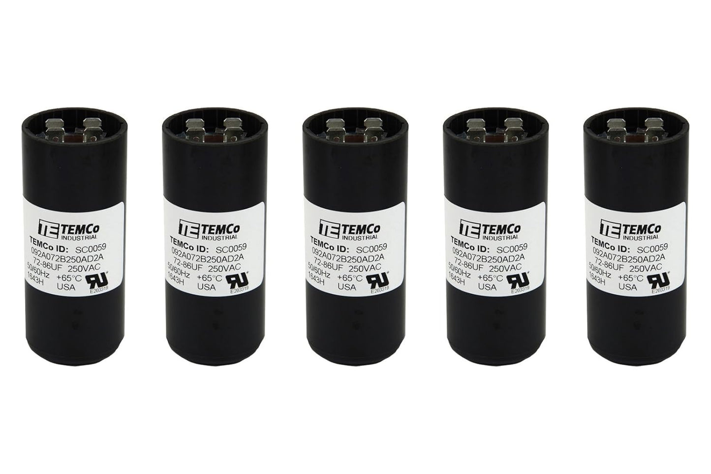 5 Pack 72-86 uF MFD CD60 Start Capacitor for HVAC Systems