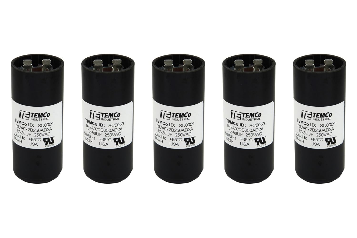 5 Pack 72-86 uF MFD CD60 Start Capacitor for HVAC Systems