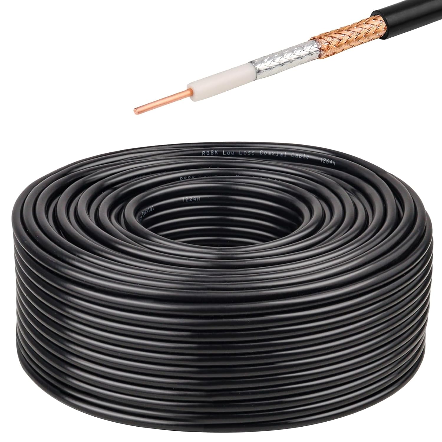 XRDS -RF RG8X Coaxial Cable 200FT for Antenna and Radio Use
