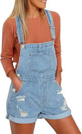 Vetinee Women's Classic Adjustable Denim Bib Overalls Shorts