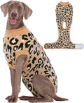 Coffee Leopard Dog Recovery Suit XL - Soft Surgical Onesie