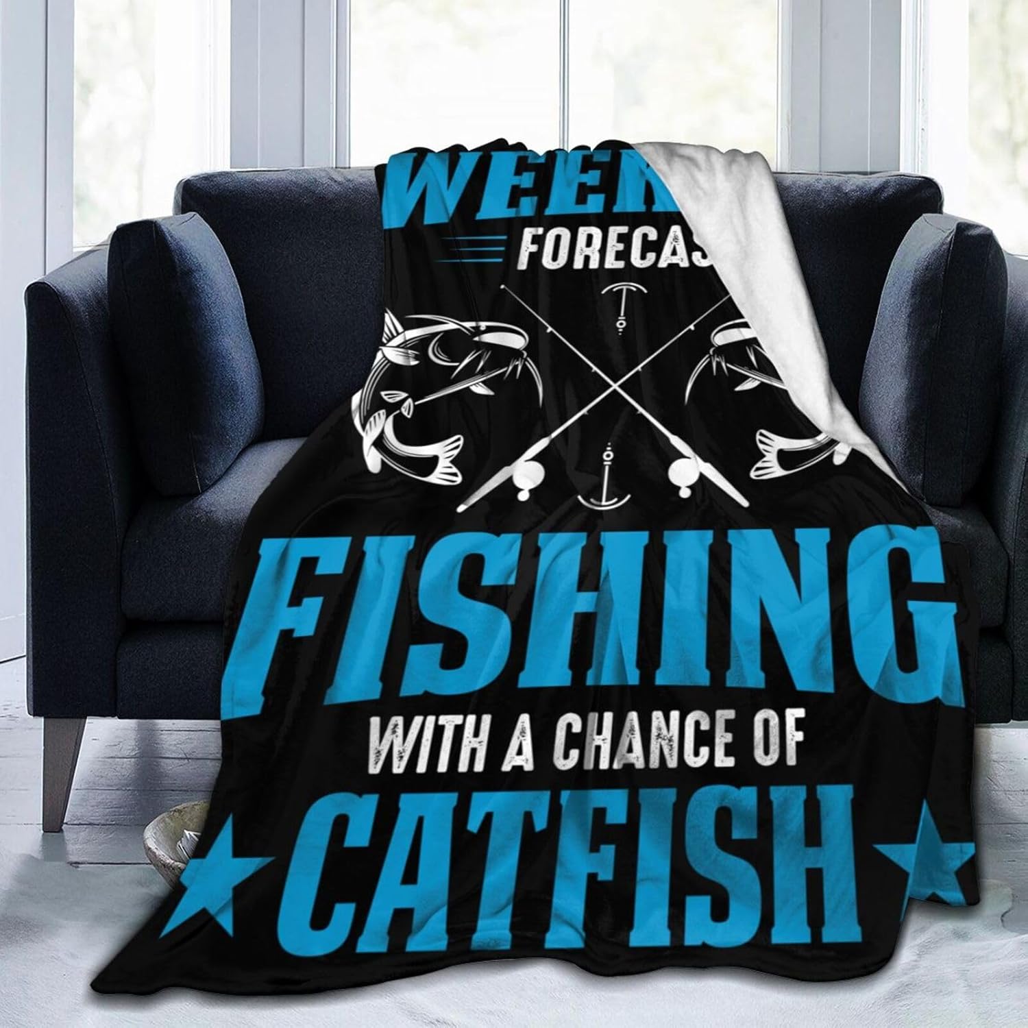Cozy Catfish Fishing Throw Blanket for Weekend Chills