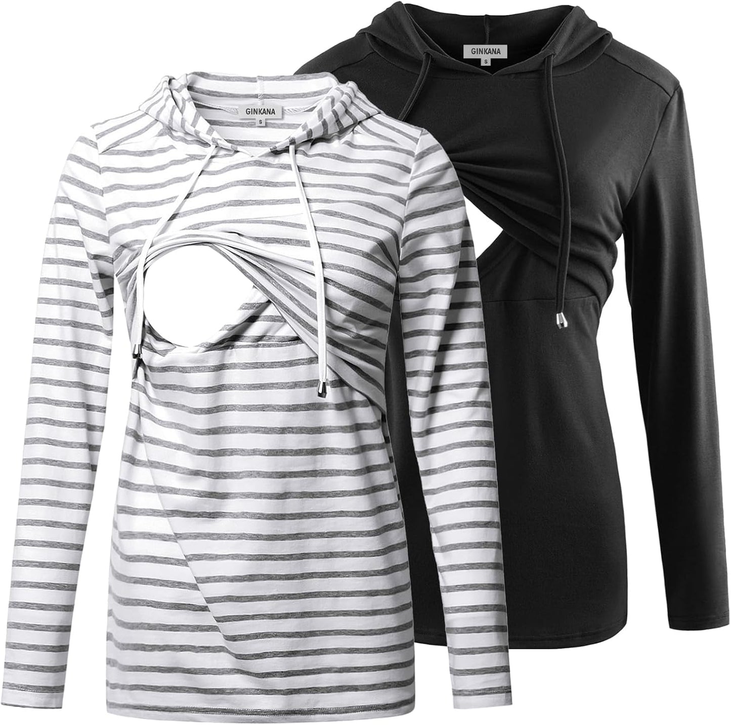 GINKANA Women's Nursing Hoodie Sweatshirt for Comfortable Feeding