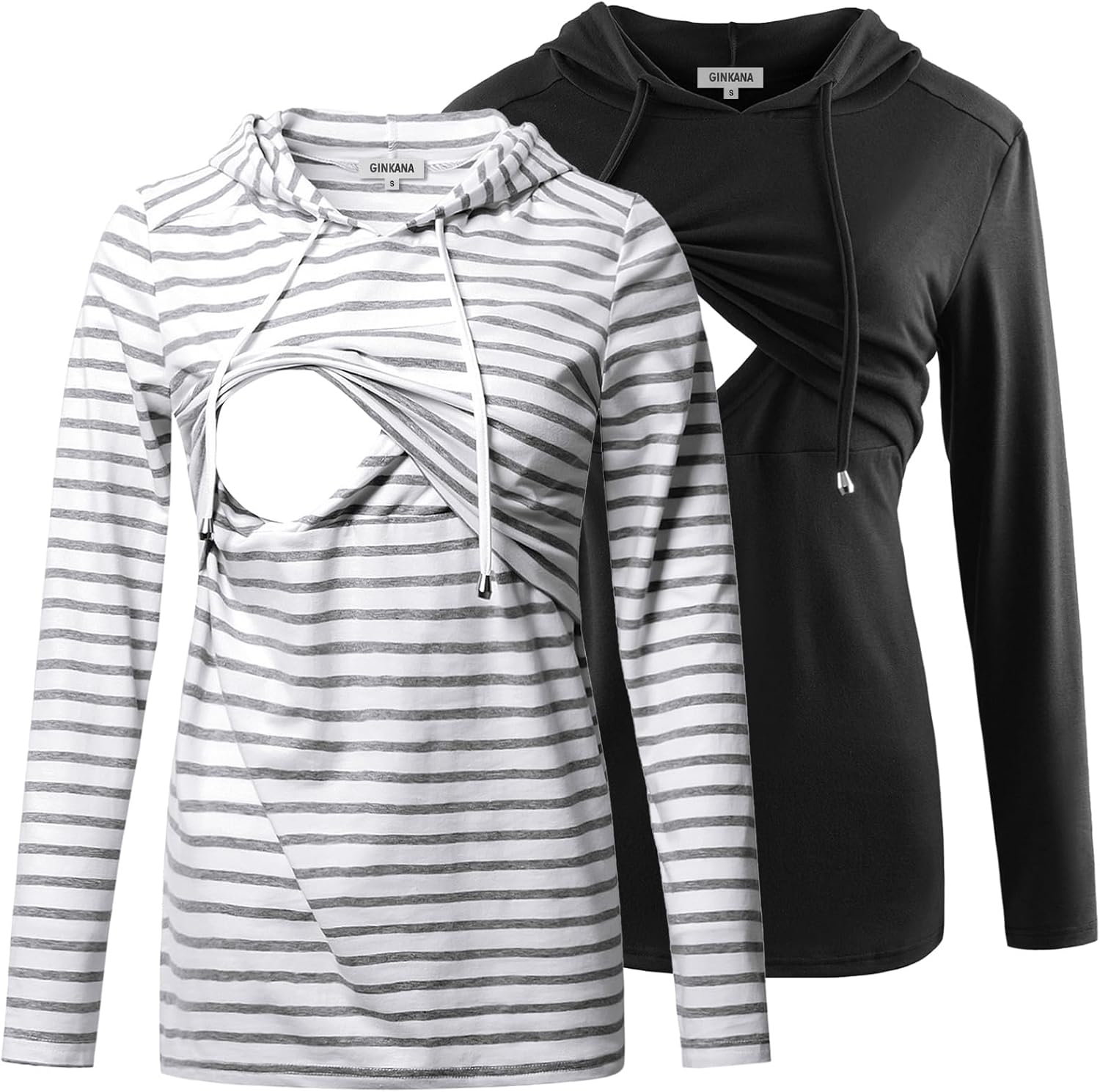 GINKANA Women's Nursing Hoodie Sweatshirt for Comfortable Feeding