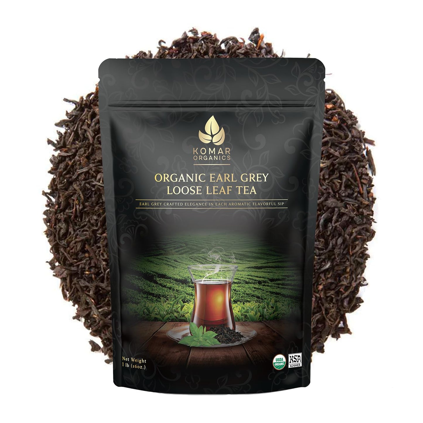 Komar Organics Earl Grey Tea Loose Leaf - Organic Black Tea