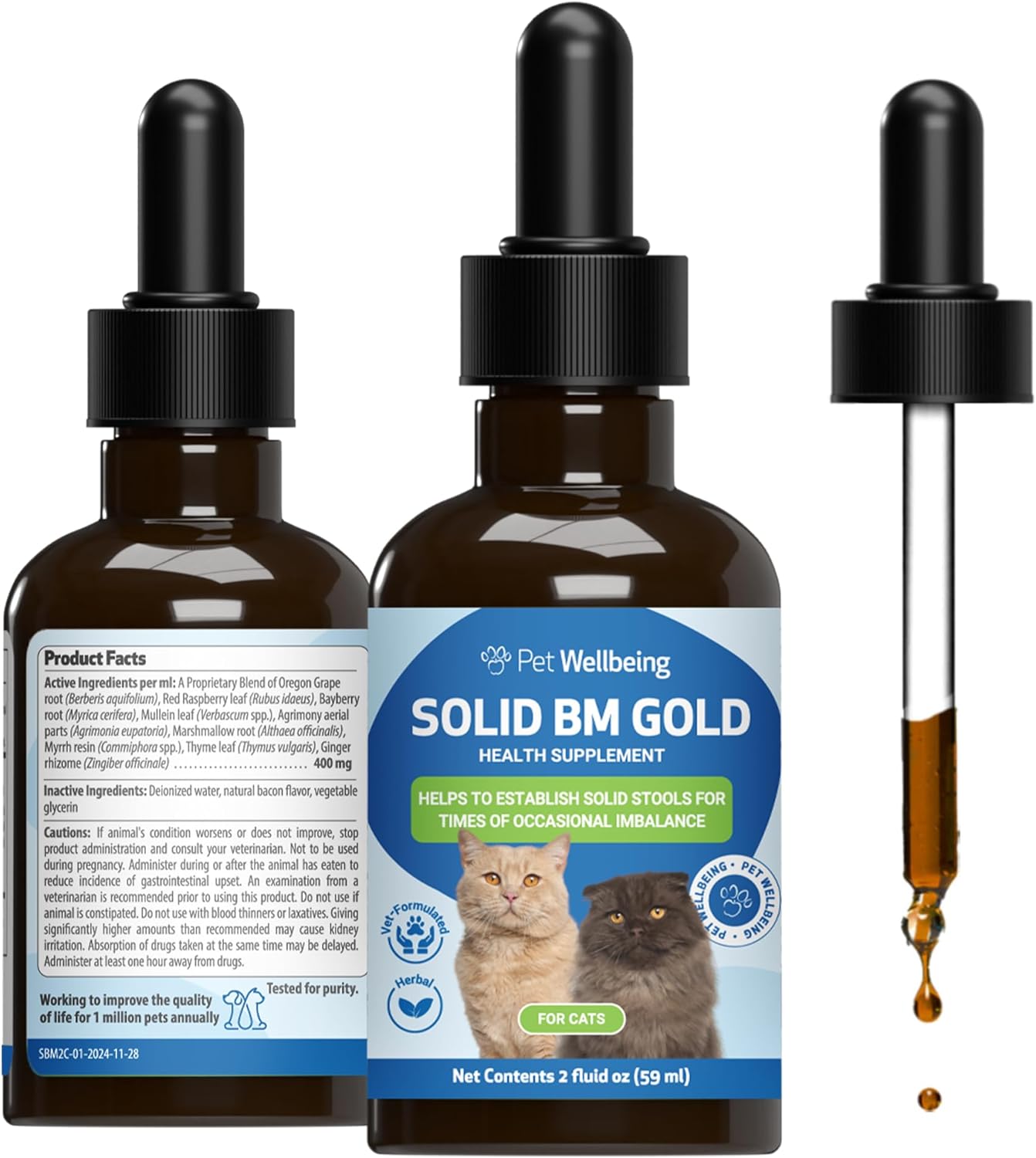 Pet Wellbeing Solid BM Gold for Cats - Supports Healthy Digestion
