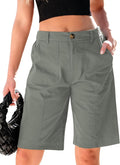 Bermuda Shorts for Women High Waisted Cotton Knee Length - Versatile