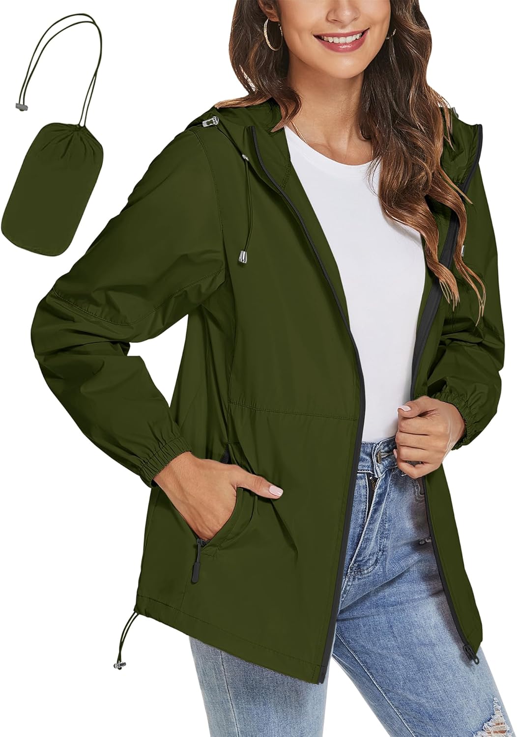 TCOT Womens Rain Jackets Waterproof Windbreaker for All Seasons
