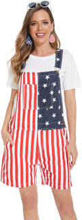 Unisex Printed Short Overalls Romper for Work and Festivals