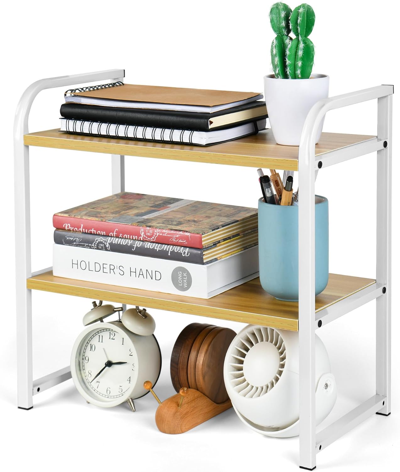 UPRIMEASY 2 Tier Desk Organizer - Compact Storage Solution