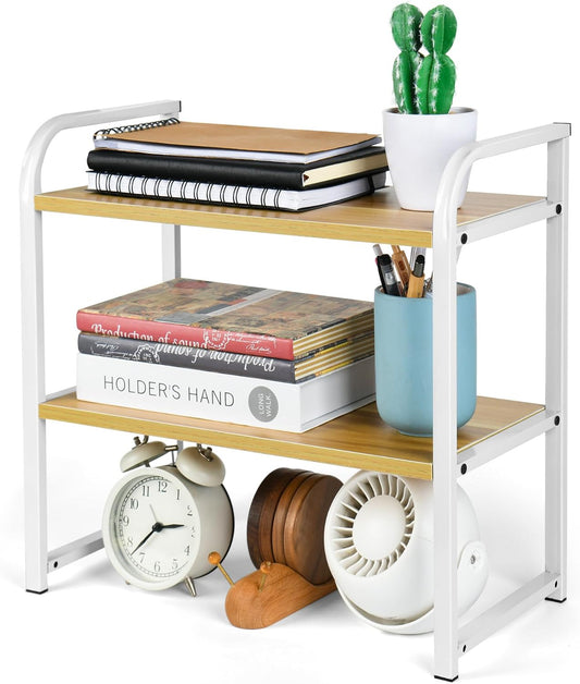 UPRIMEASY 2 Tier Desk Organizer - Compact Storage Solution