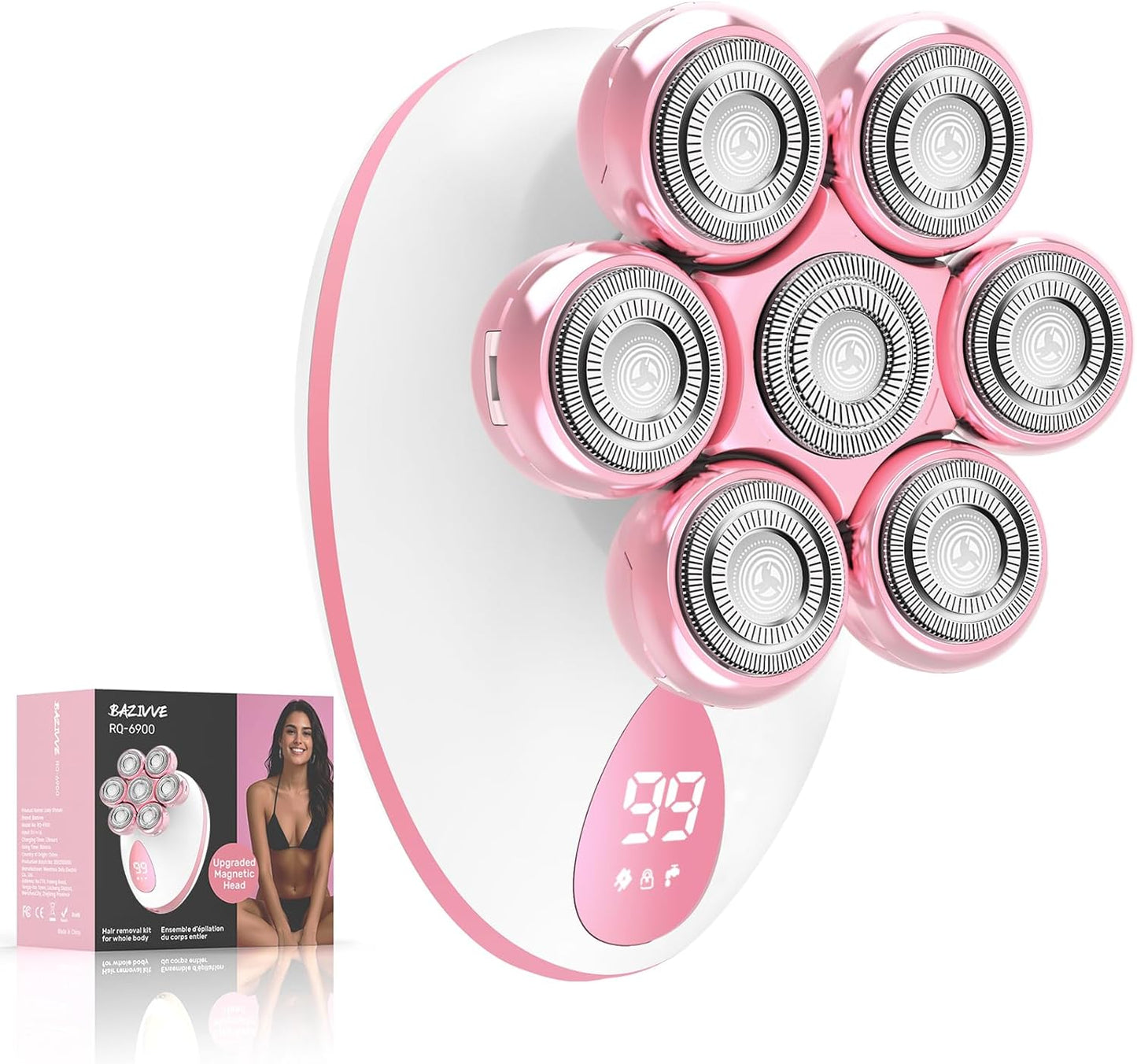 Electric Razors for Women, 7D Rotary Shaver for Legs and Body