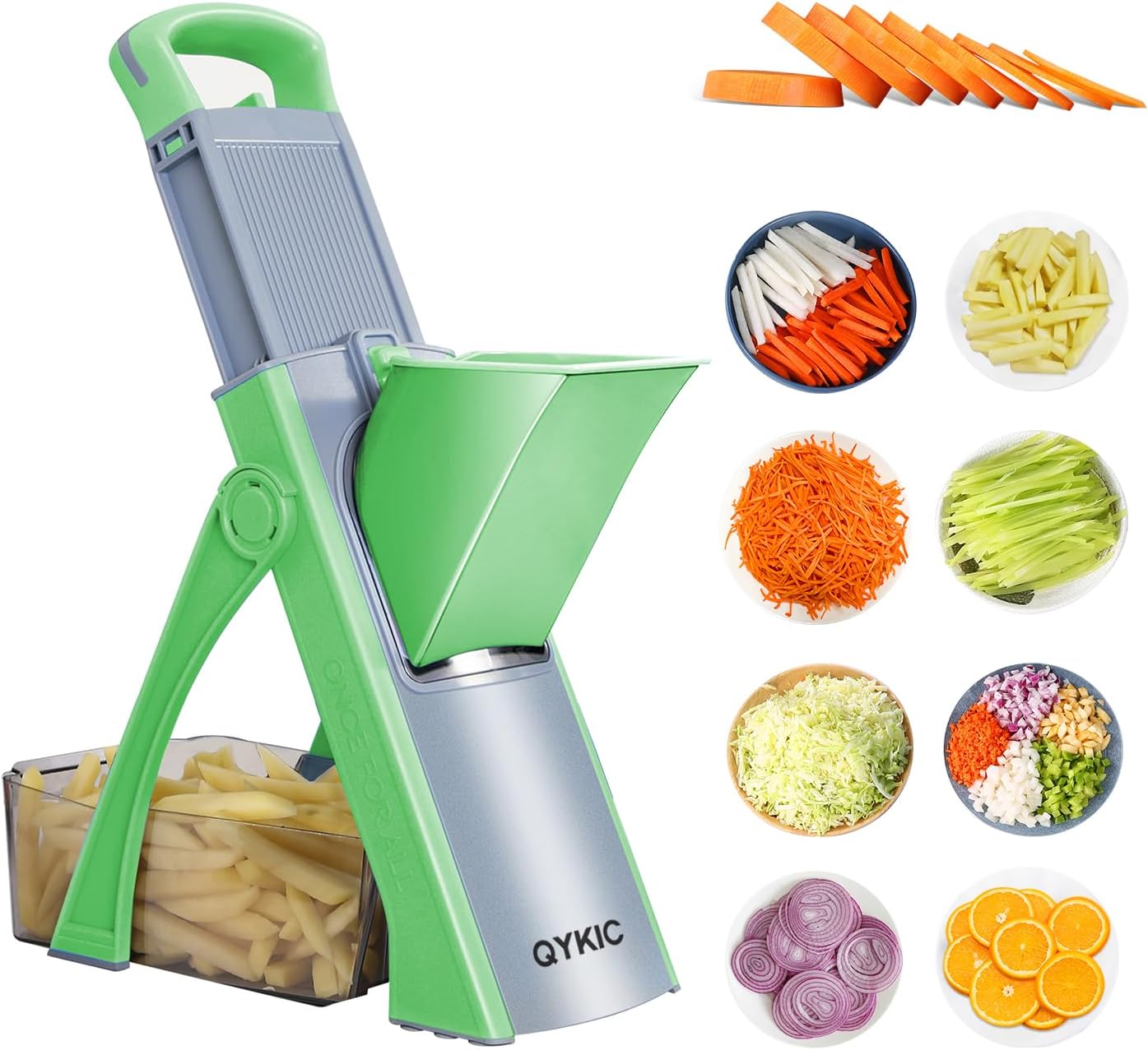 Upgrade Safe Mandoline Slicer for Kitchen - QYKIC Vegetable Cutter