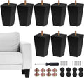 Square Solid Wood Furniture Legs 4 in Set of 8 - Mid Century Couch