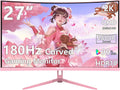 Pink 27 in Curved Gaming Monitor QHD 180Hz - Immersive View