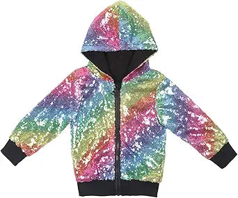 Cilucu Kids Jackets for Girls and Boys - Sequin Zipper Coat