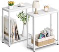SLEEPING LAMB Narrow End Tables Set of 2 - Slim Nightstands for Small