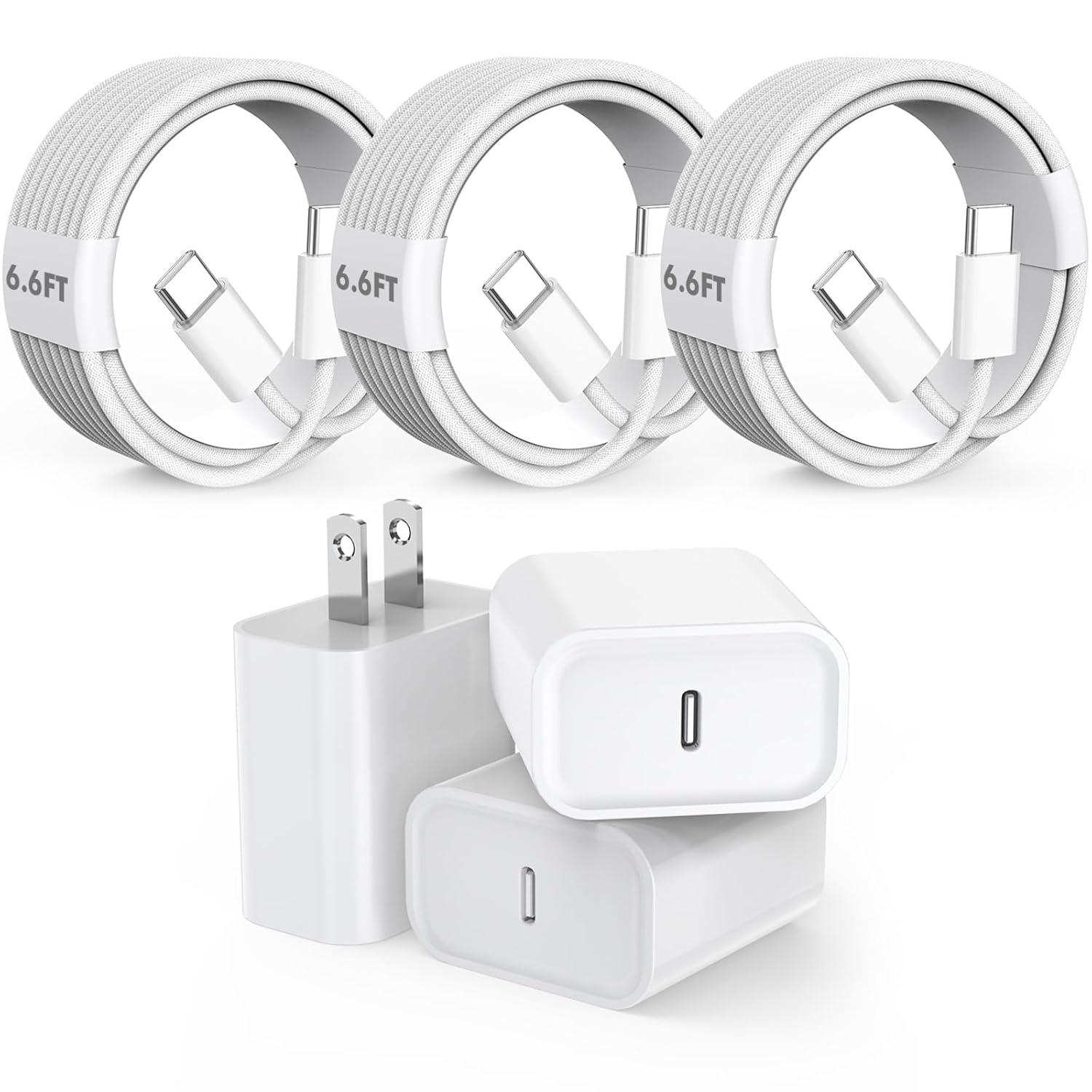 iPhone 17 16 Charger Fast Charging Block with 6FT Cables
