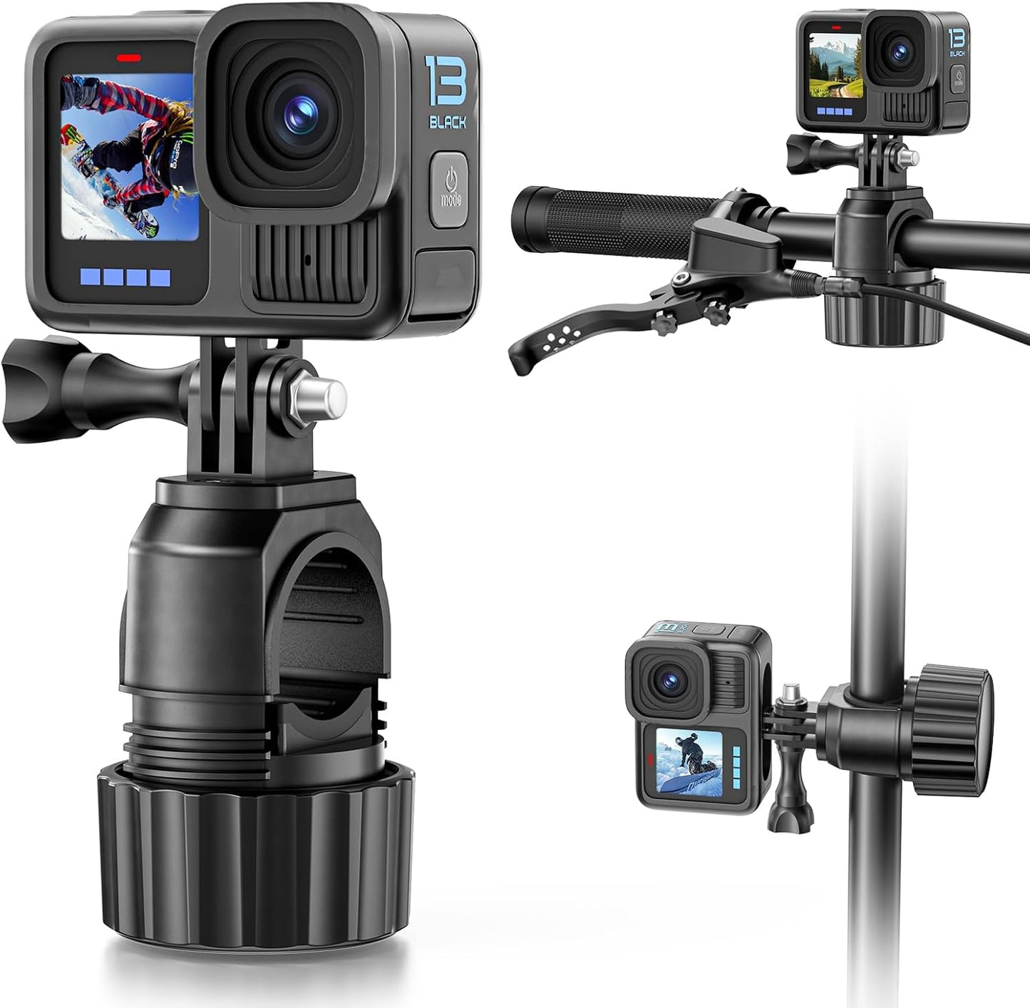 KDD Action Camera Clamp Mount - Versatile Bike/Motorcycle Mount