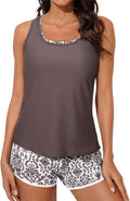 Womens Athletic 3 Piece Tankini Swimsuit with Shorts - Sporty Coverage