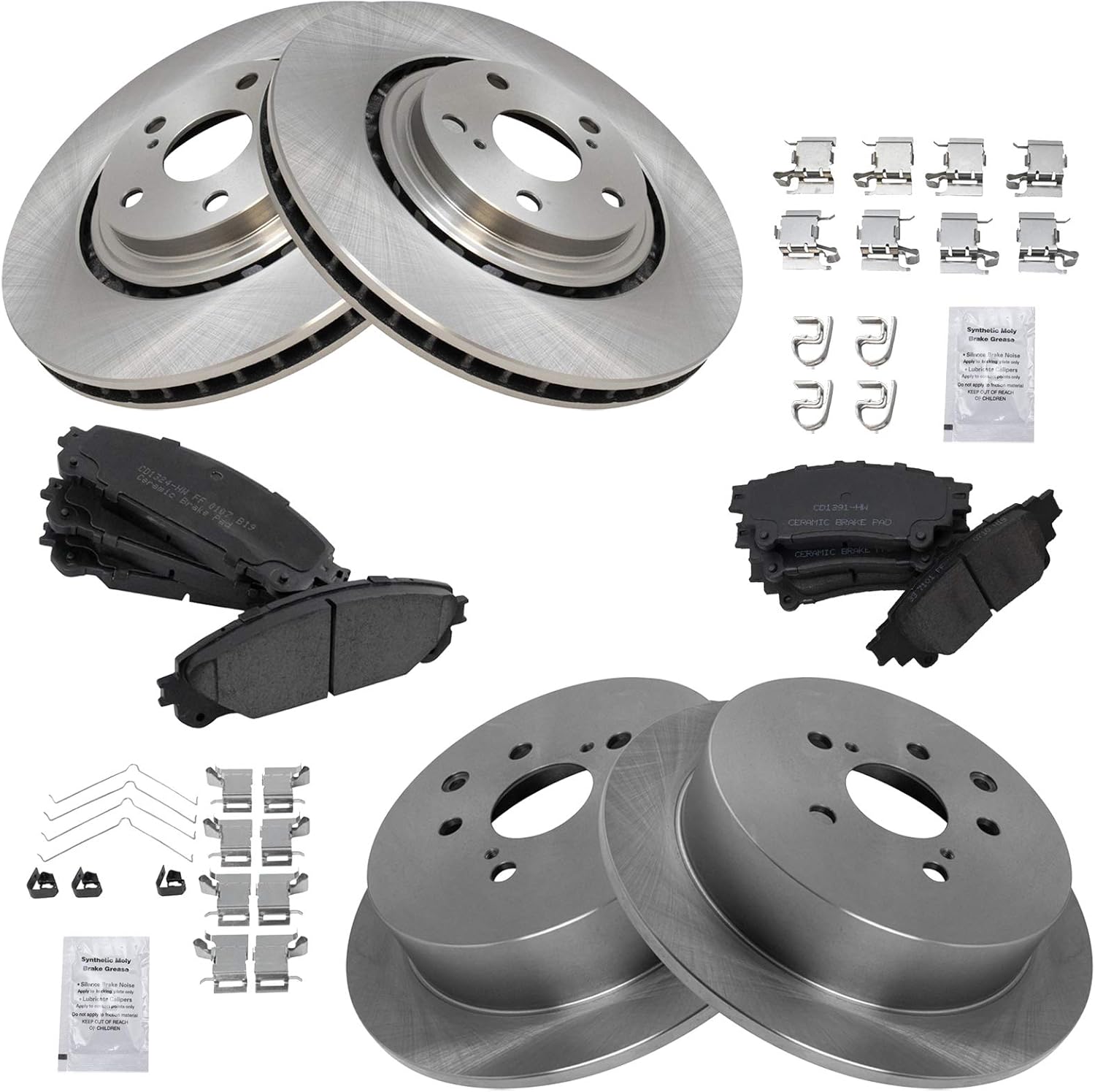 TRQ Brake Pad & Rotor Kit for Lexus RX350 and Toyota Highlander