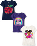 Girls School Days Short Sleeve Graphic T-Shirts Multipack - 3-Pack
