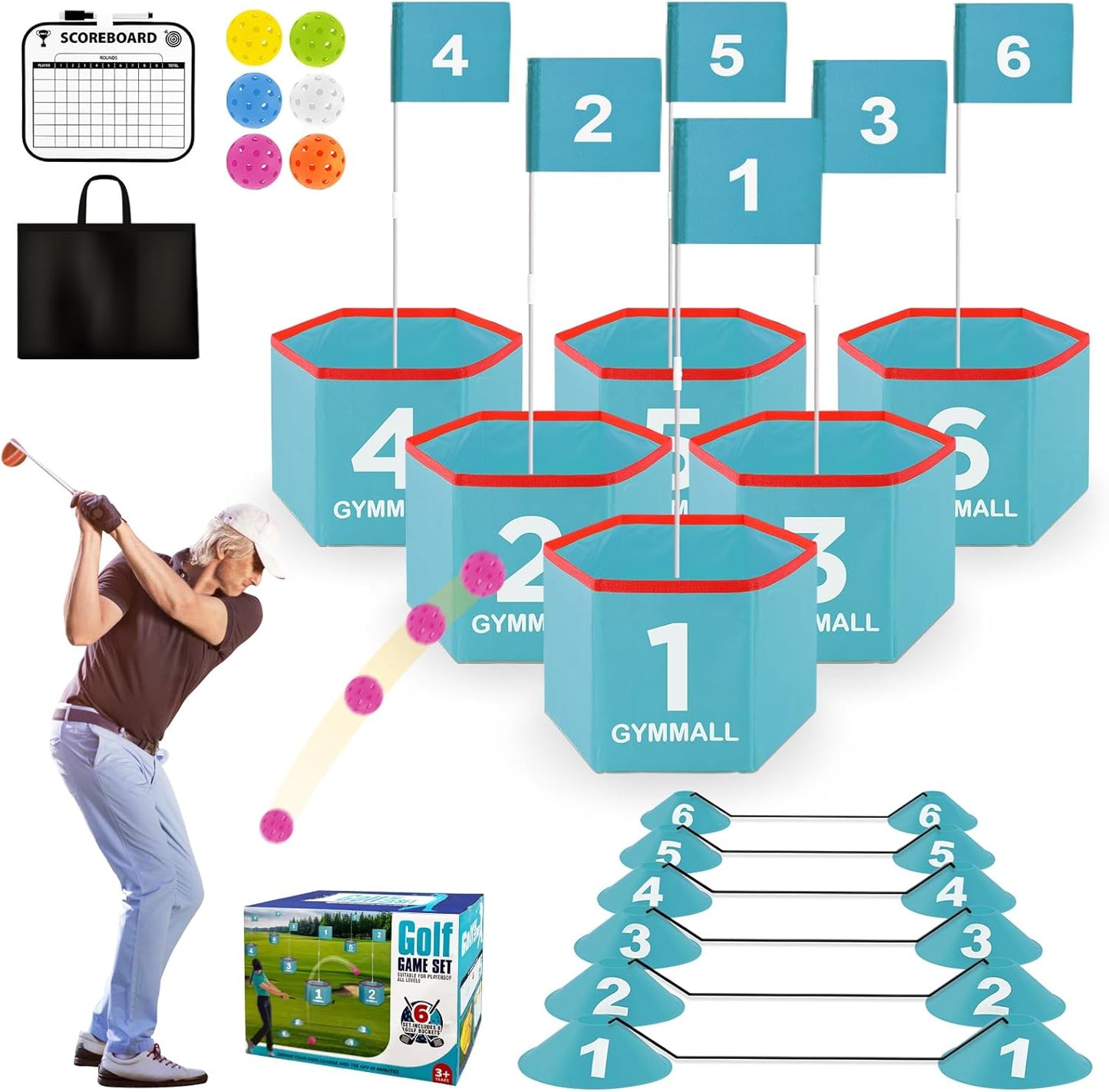 Portable Golf Bucket Game Set for Fun Everywhere - Blue